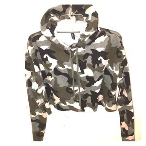 Camo Crop Hoodie